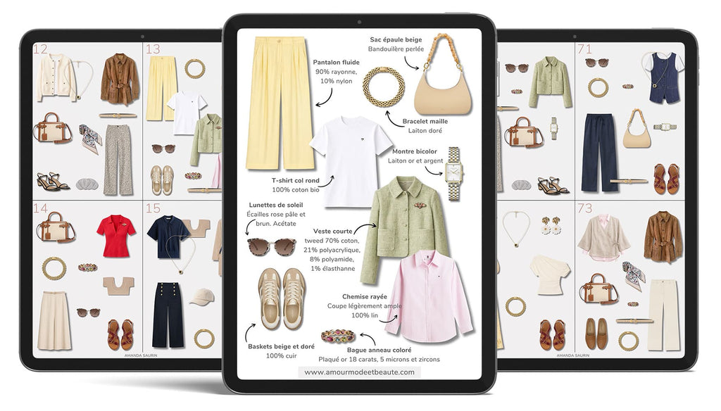 Huit exemples de tenues de la garde-robe capsule printemps 2026 sur tablette